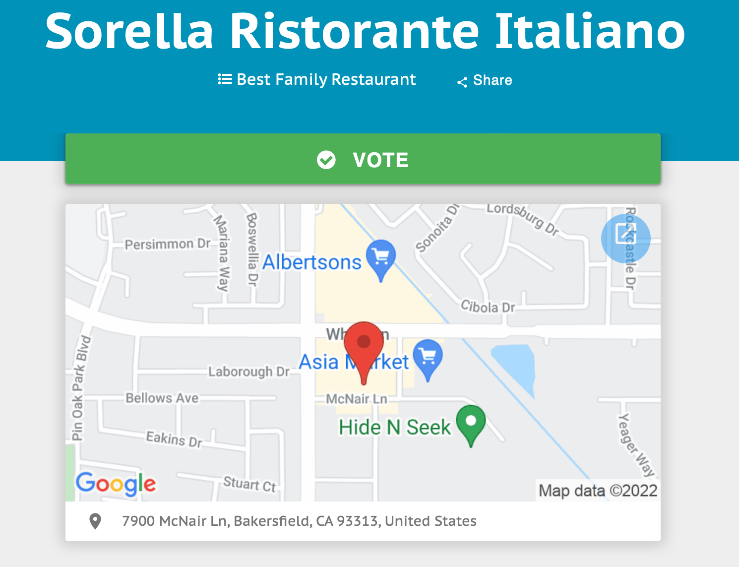 Best Italian Restaurant Bakersfield